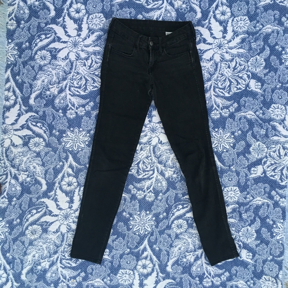 & DENIM Low Waist Black Skinny Jeans 25/30